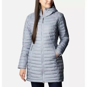 Columbia Women's White Out Mid Omni Heat Hooded Jacket Light Gray